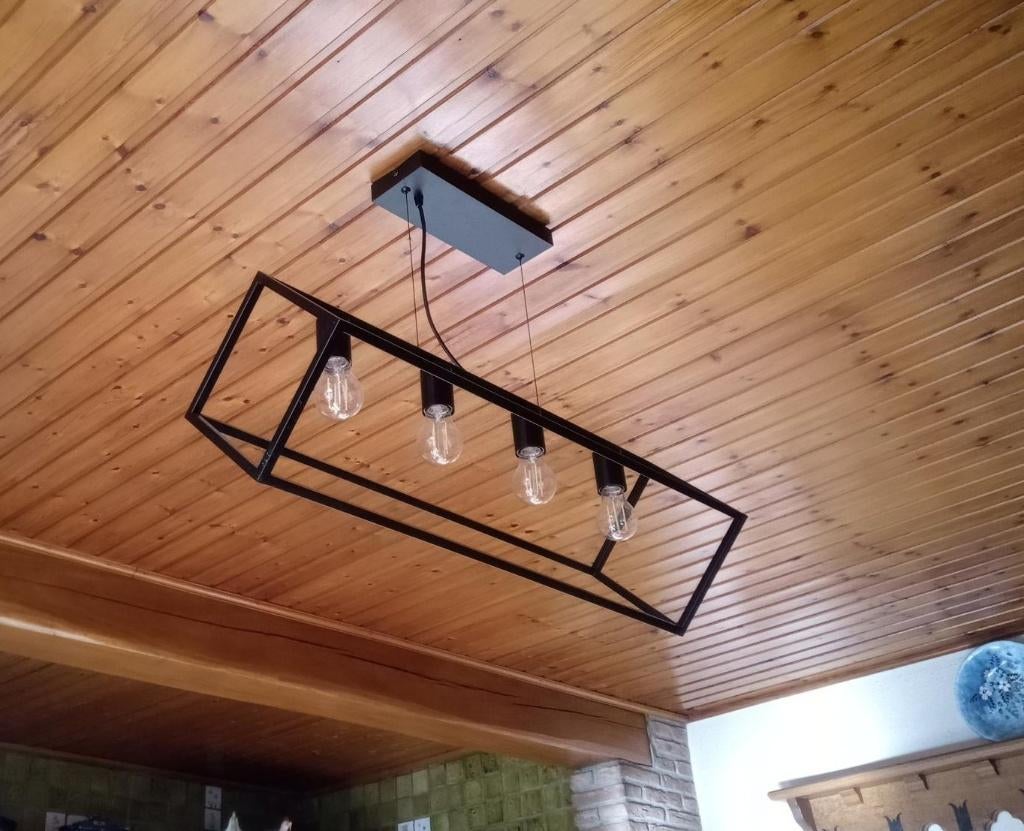 Suspension LUCIDE FABIAN Noir 4xE27, Maison & Meubles, Lampes | Suspensions, Enlèvement, Comme neuf, Métal