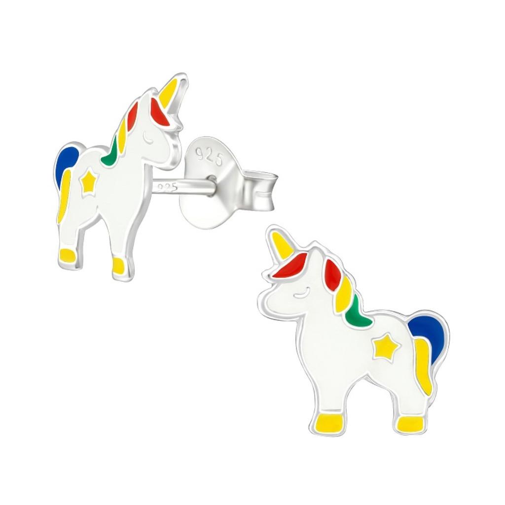 Boucles d'oreilles enfant licorne argent, Enlèvement ou Envoi, Neuf, Boucles d'oreilles