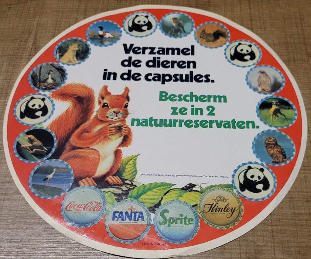 *vintage* grote sticker: WWF (Coca-Cola/ Fanta/ Sprite), Enlèvement ou Envoi, Comme neuf, Animal et Nature