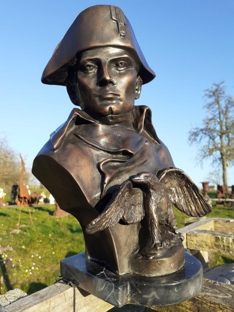 SUPERBE BUSTE DE NAPOLEON EN BRONZE SUR SOCLE MARBRE, Antiquités & Art, Enlèvement ou Envoi, Bronze