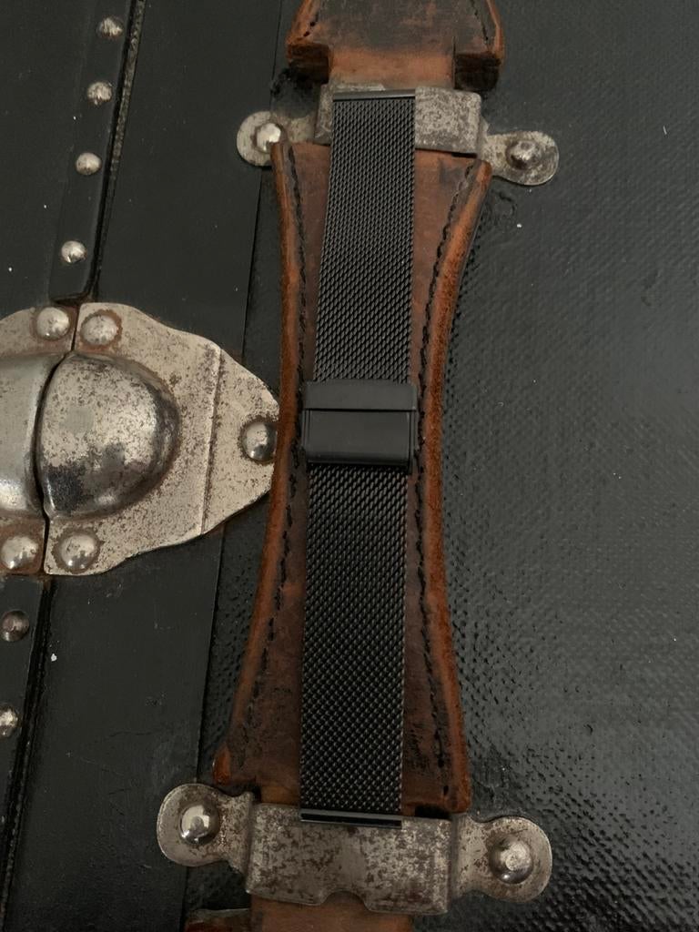 Bracelet montre milanais noir 18 mm, Enlèvement ou Envoi, Neuf, Montre-bracelet