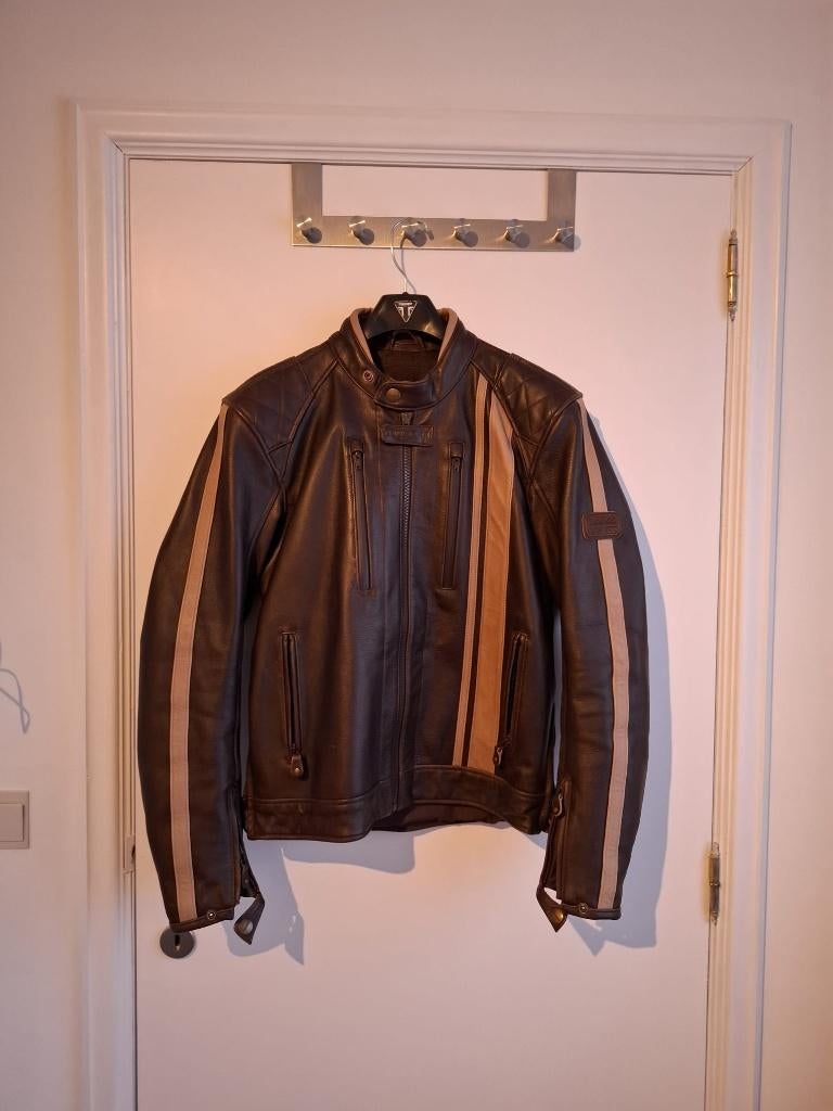 Lederen triumph motorvest, Motoren, Ophalen, Tweedehands, Heren, Triumph