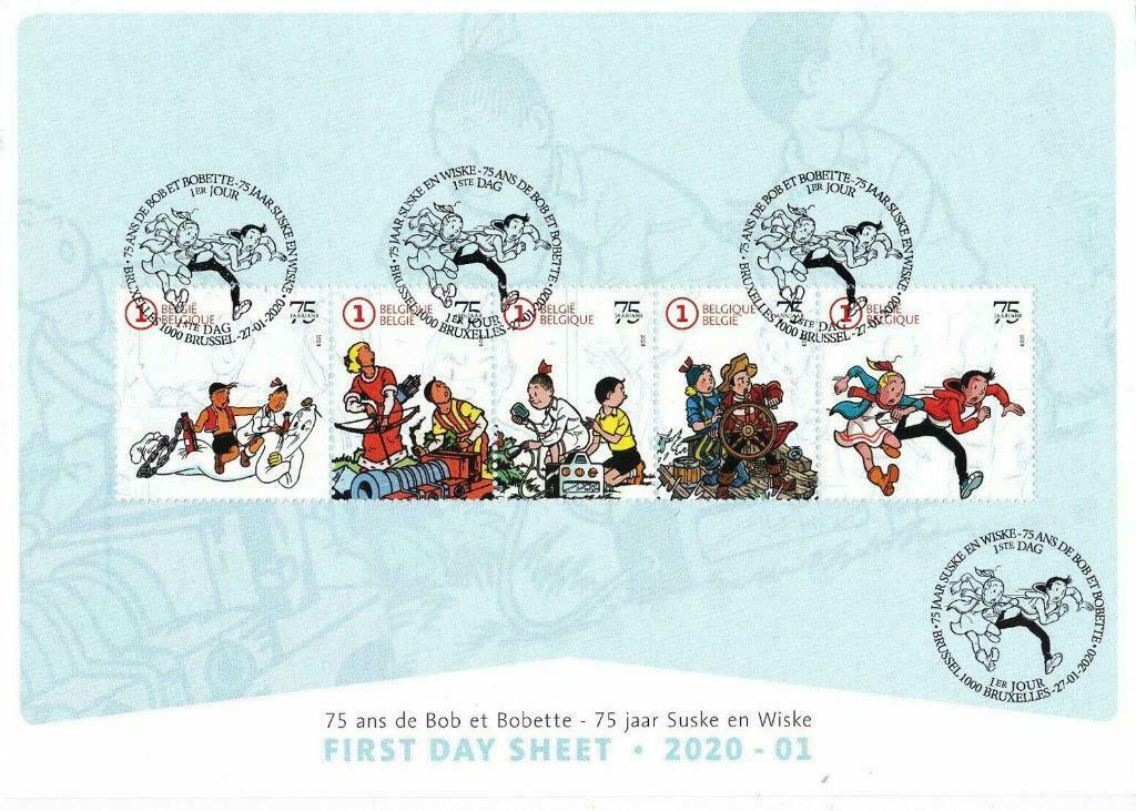 Année 2020 : FDS 2020-01 - 4897-4901 - Bob et Bobette, Timbres & Monnaies, Enlèvement ou Envoi
