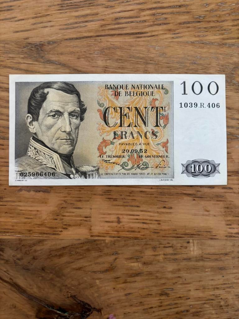 100 Francs Eeuwfeest 1952 FDC! Verzamelstuk, Enlèvement ou Envoi
