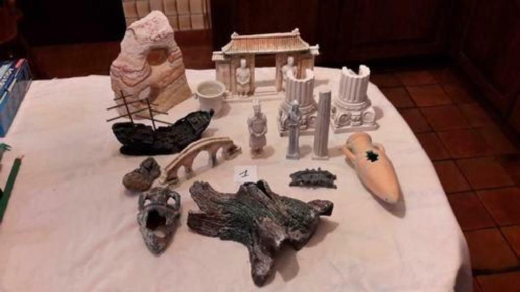 Accessoires+décors aquarium (3 lots) ou détail. Voir photos, Ophalen of Verzenden, Gebruikt
