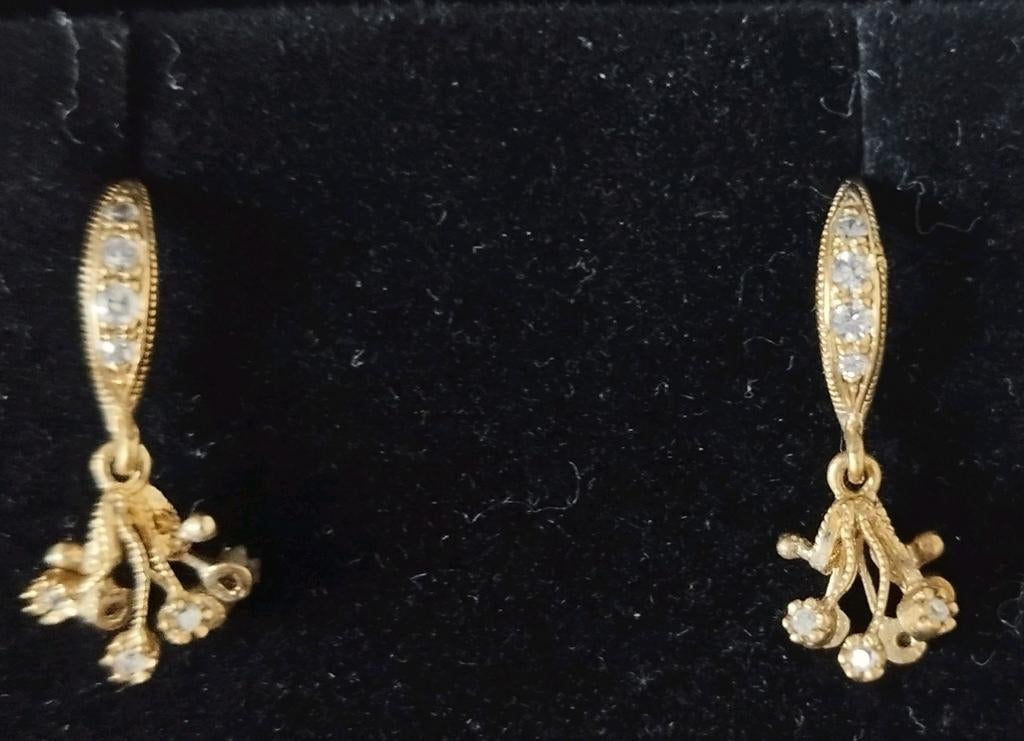 boucles d'oreilles Or avec diamants., Enlèvement