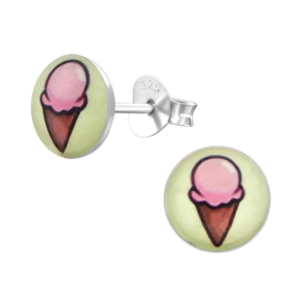 Boucles d'oreilles enfant argent glaces, Enlèvement ou Envoi, Neuf, Boucles d'oreilles