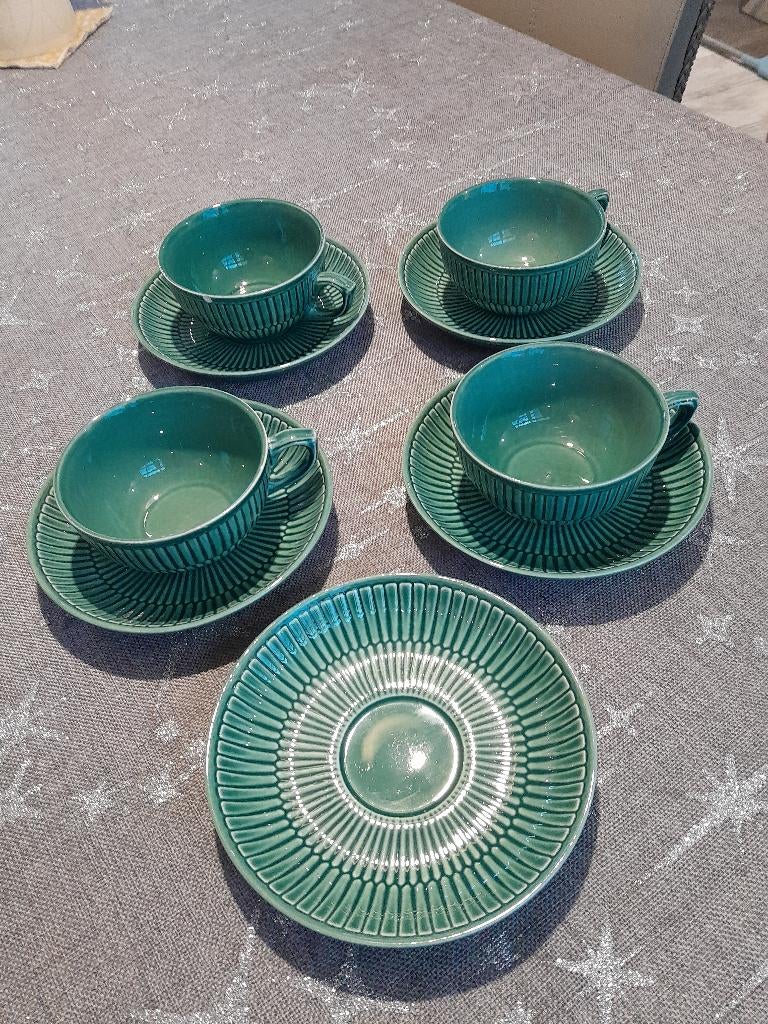 Royal Boch Vienne 4 Grandes Tasses Vert Céladon, Enlèvement ou Envoi