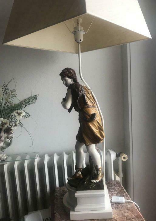 Lampadaire ancien avec personnage Hauteur 120 cm, Antiquités & Art