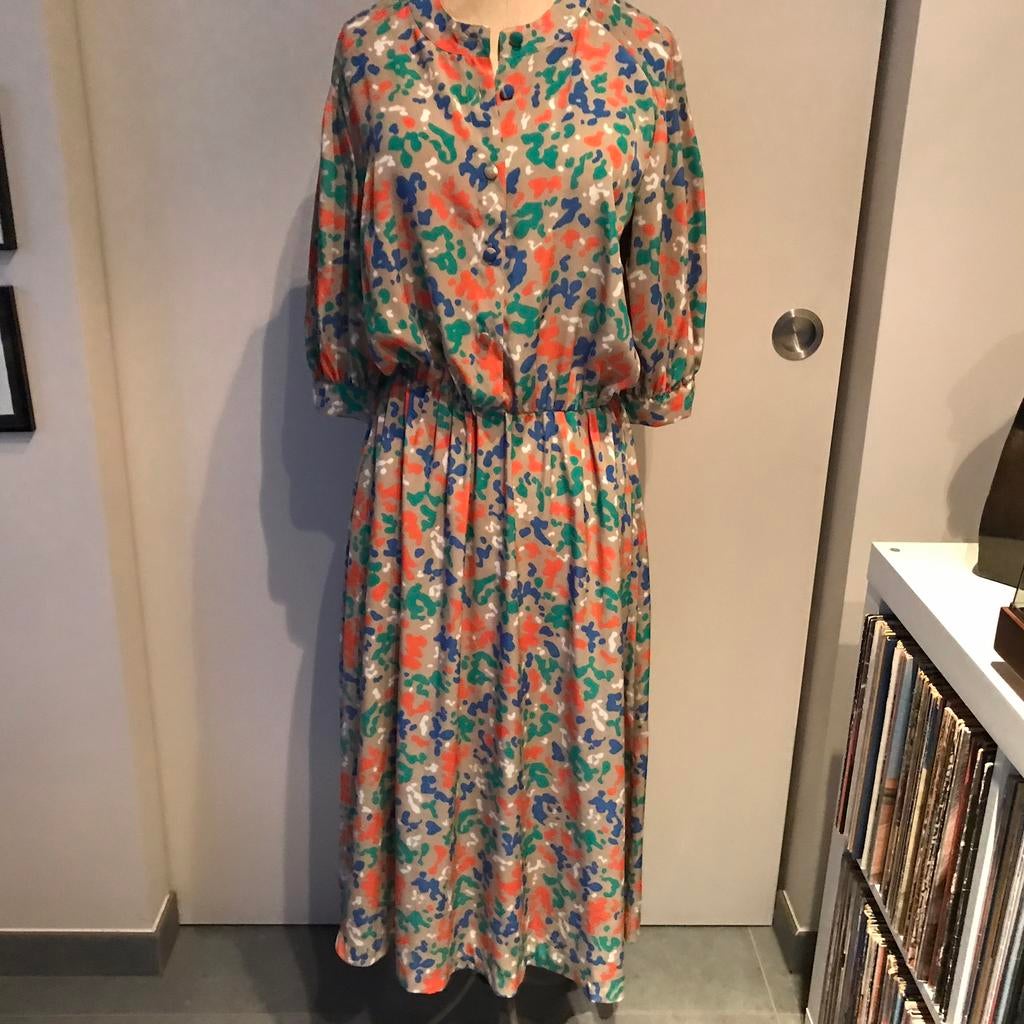 Vintage bloemen jurk Dervernois maat 40, Ophalen of Verzenden, Zo goed als nieuw, Maat 38/40 (M)