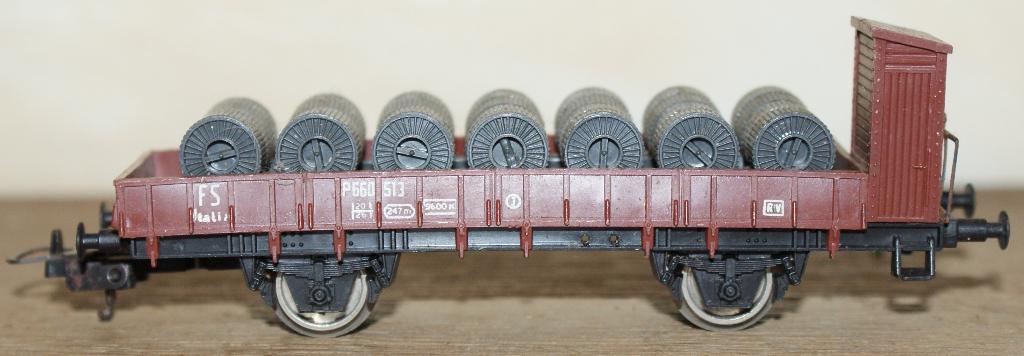 Wagon plateau porte-bobines FS P660513 LIMA H0 ITALY, Hobby & Loisirs créatifs, Analogique, Enlèvement ou Envoi, Wagon, Utilisé
