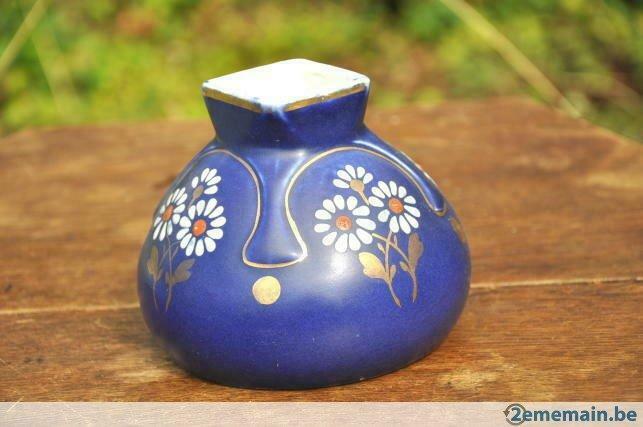 petit vase en faience boule fleur emaillèe, Antiquités & Art, Antiquités | Céramique & Poterie