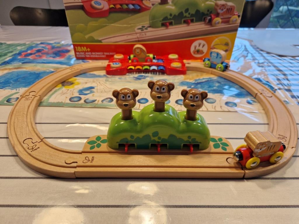 Hape - Kleine dieren spoorwegset, Kinderen en Baby's, Speelgoed | Houten speelgoed, Ophalen of Verzenden, Gebruikt, Duw- of Trekspeelgoed