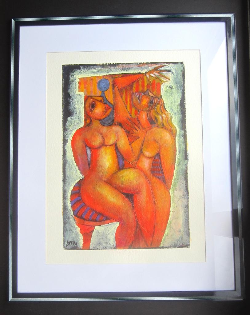 "Two women behind the curtain" - naar Picasso, Ophalen