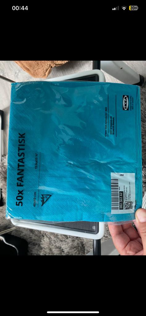 Blauwe servietten ikea 5*50 stuks, Verzenden, Nieuw