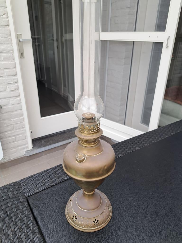 Koperen olielamp 55cm, Ophalen of Verzenden
