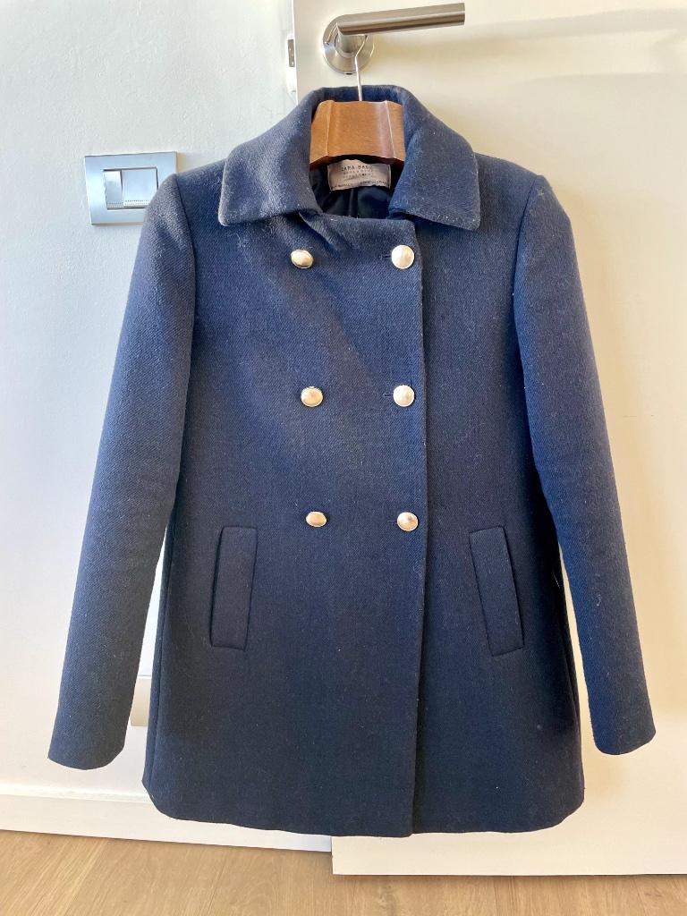 donkerblauwe mantel, Kleding | Dames, Blauw, Zara, Ophalen of Verzenden, Maat 34 (XS) of kleiner
