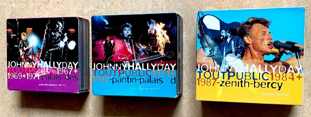 3 COFFRETS Johnny Hallyday /TOUT PUBLIC 67/69/71/81/82/84/87, Enlèvement ou Envoi, Utilisé, Coffret