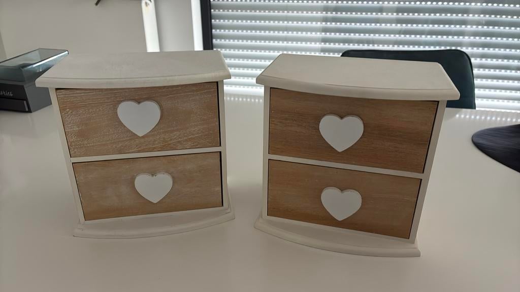 2 decoratie kastjes met 2 schuifjes hoogte:20cm, Enlèvement ou Envoi, Comme neuf