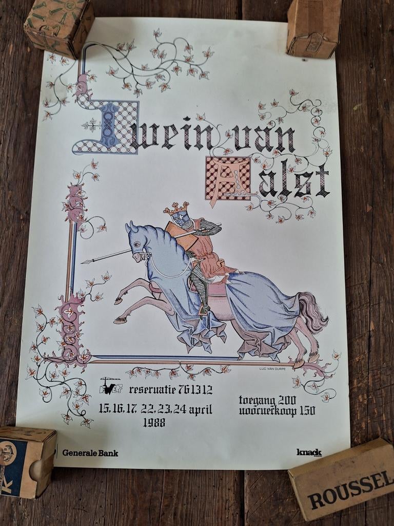 Vintage poster Iwein van Aalst, Verzamelen, Posters, Ophalen of Verzenden, Zo goed als nieuw