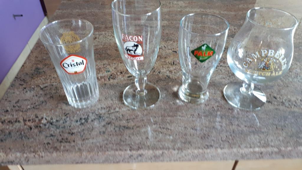 Bierglazen Campbell's - Facon - Cristal - Palm, Verzamelen, Biermerken, Ophalen, Zo goed als nieuw, Overige merken