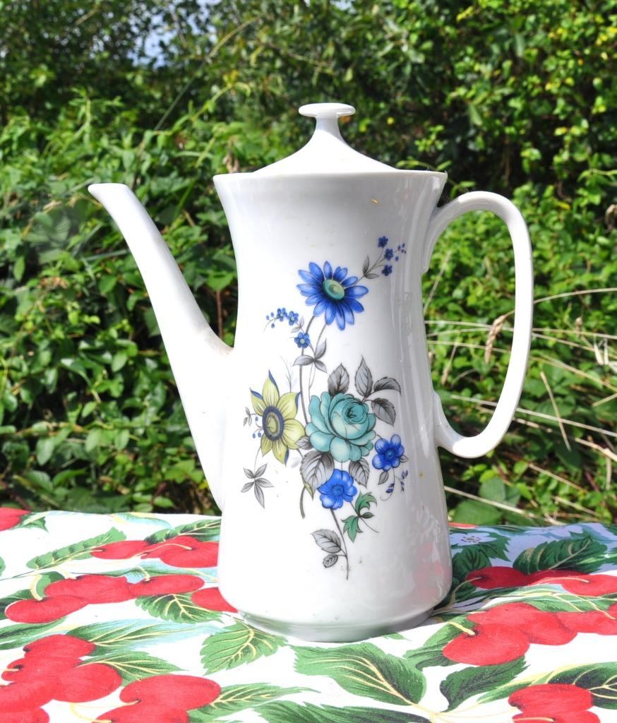 cafetiere en porcelaine bouquet bleu, Ophalen of Verzenden