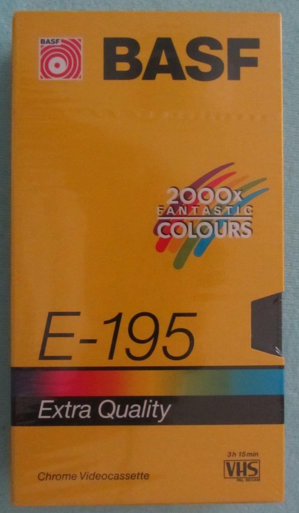 Video Banden VHS-BASF-E-195 - Nieuw in cellofaan verpakt, Enlèvement ou Envoi, Neuf, dans son emballage, Autres genres