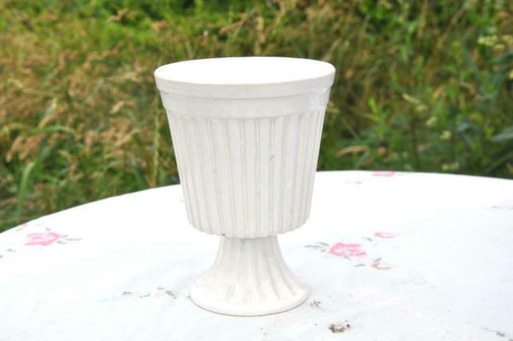 §  cache pot sur pied faience blanche, Enlèvement ou Envoi, Moins de 25 cm, Rond, Utilisé