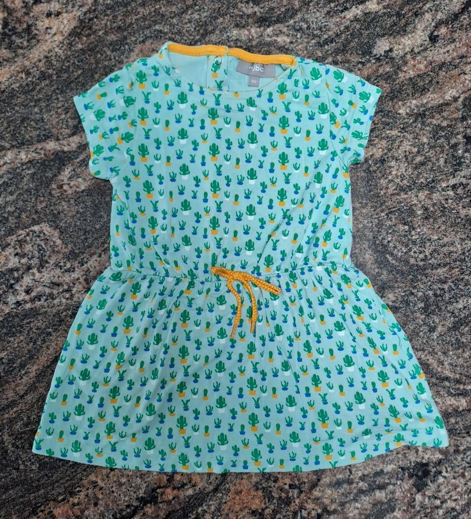 Mt 80 Lichtturquoise jurkje cactussen, Kinderen en Baby's, Babykleding | Maat 80, Meisje, Jurkje of Rokje, JBC, Ophalen of Verzenden
