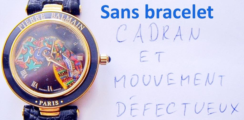 Montre Balmain "Foulard" plaqué or, sans bracelet, à réparer, Enlèvement ou Envoi, Utilisé