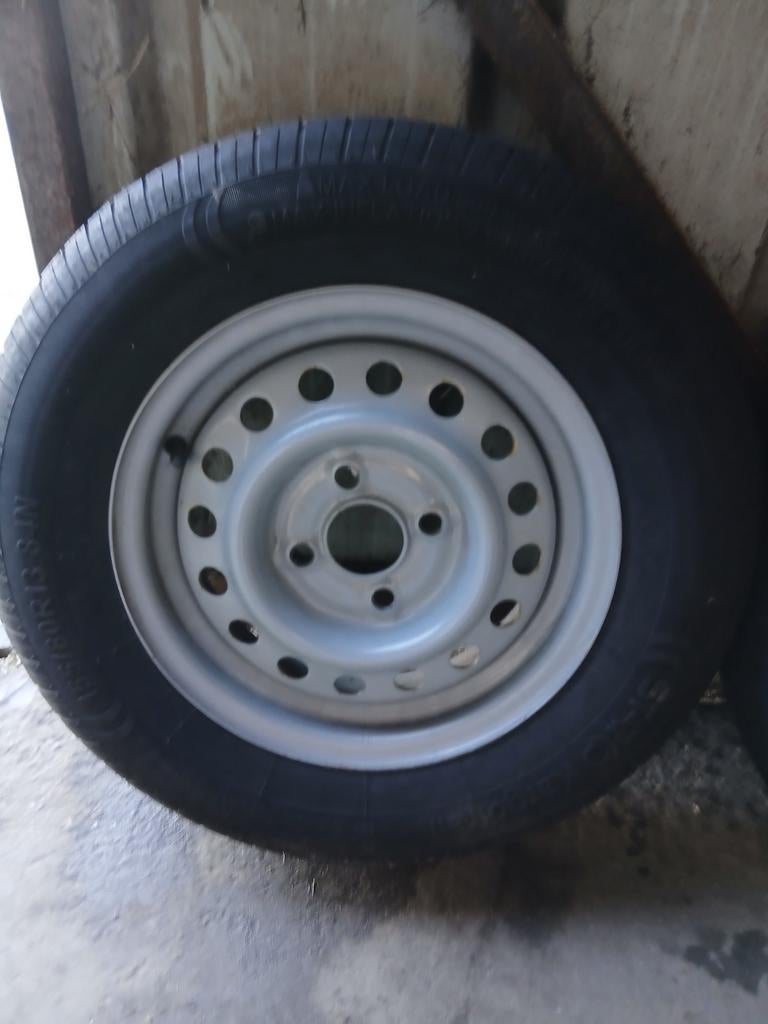 BANDEN MET VELG NIEUW maat 155/80R13 voor aanhangwagen 750kg, Auto-onderdelen, Banden en Velgen, Ophalen, Band(en)