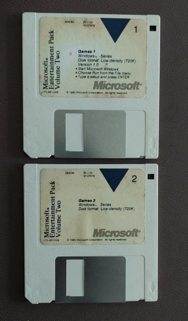 Microsoft Entertainment Pack, volume deux. Jeux 1 et 2. 1990, Informatique & Logiciels, Systèmes d'exploitation, Enlèvement ou Envoi
