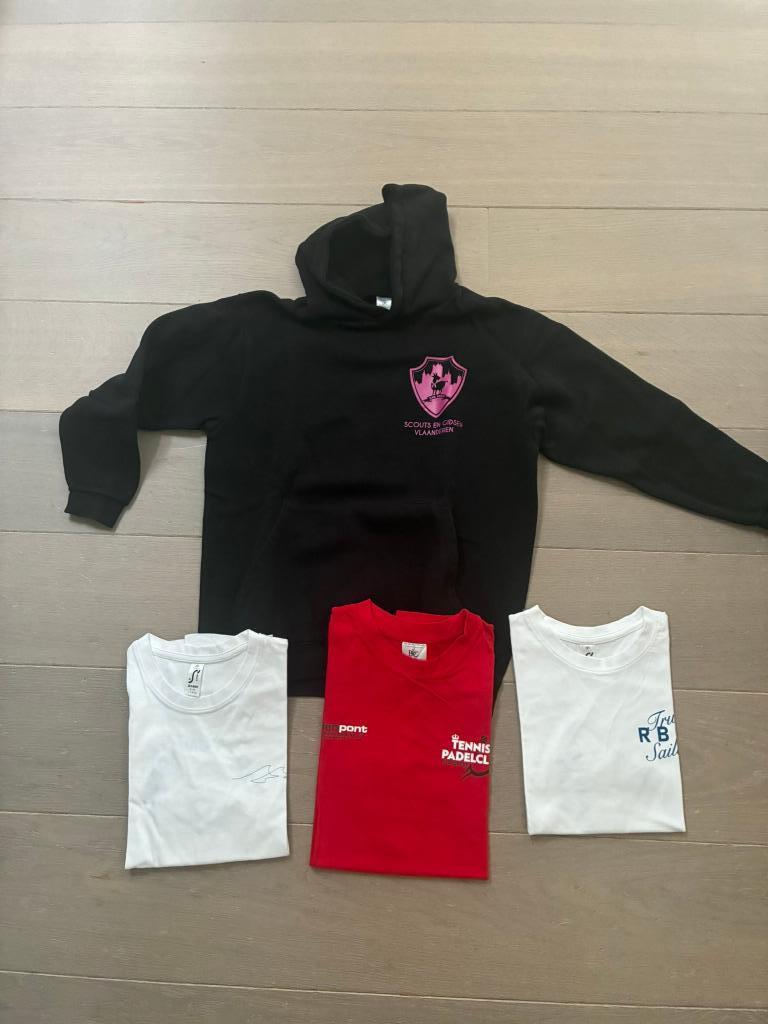 Pakket Kinderkleren 4 stuks (maat 12 jaar / 152), Enlèvement ou Envoi, Utilisé, Garçon ou Fille, Ensemble