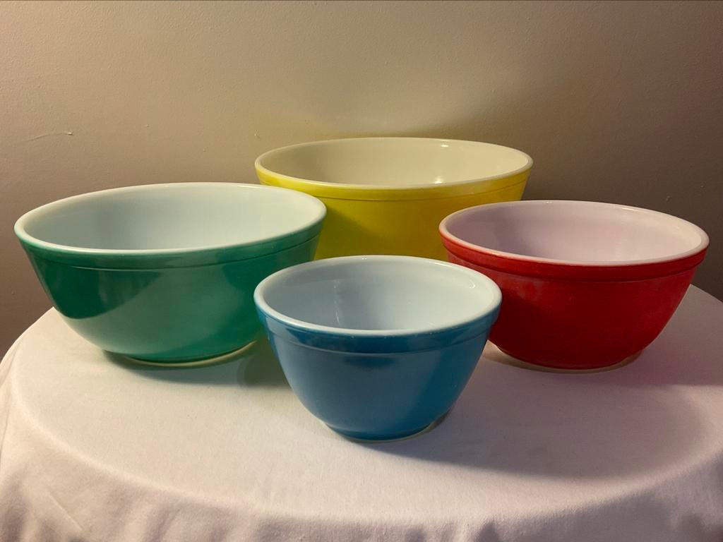 Pyrex Primary Color Bowls, Huis en Inrichting, Keuken | Servies, Zo goed als nieuw, Glas, Ophalen of Verzenden