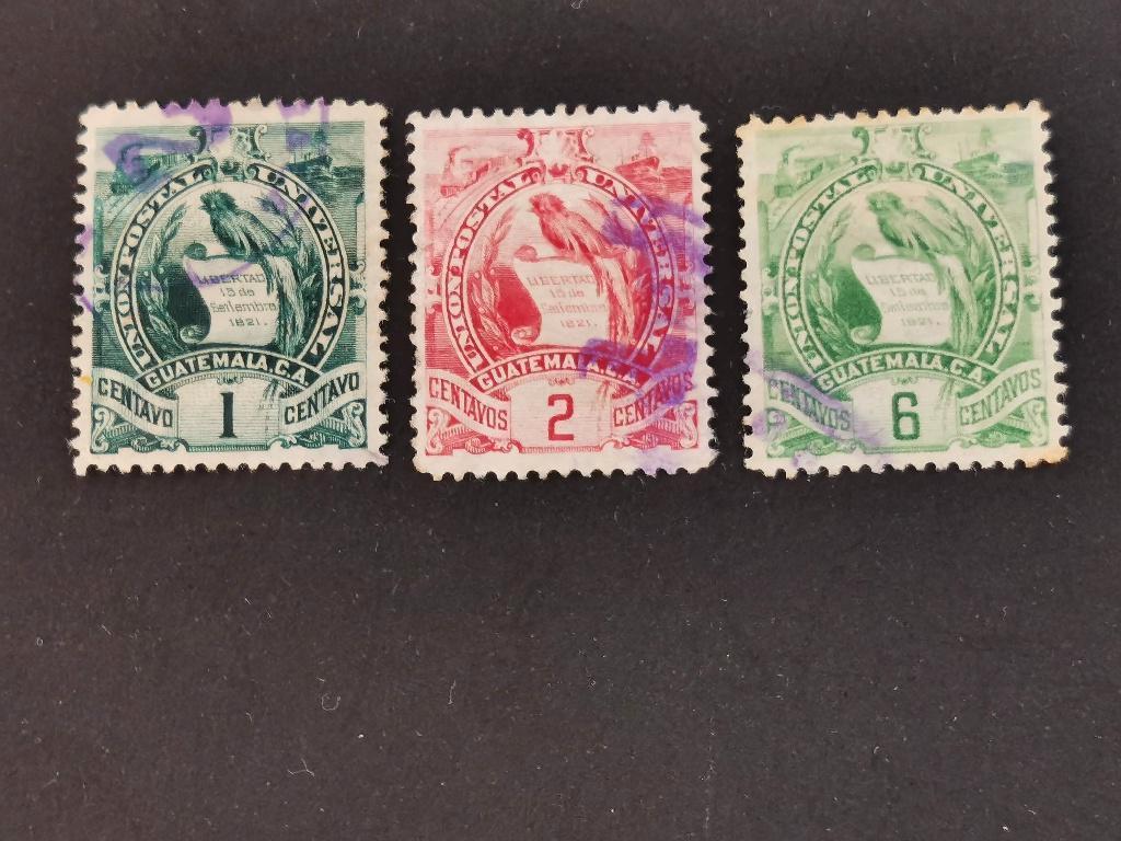 Guatemala 1900 - oiseaux, quetzal, armoiries, Enlèvement ou Envoi, Affranchi, Amérique centrale