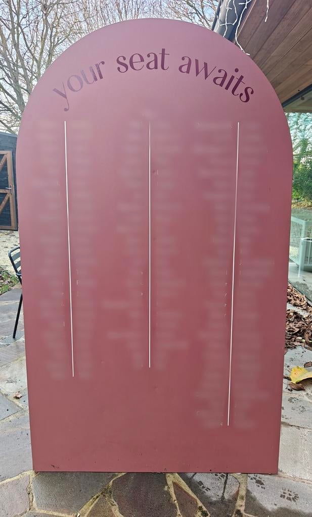 Welkomstbord - tafelschikking, Hobby en Vrije tijd, Feestartikelen, Ophalen