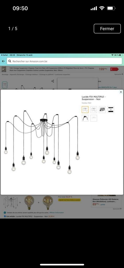 Luminaire Lucide 10 ampoules, Enlèvement, Comme neuf