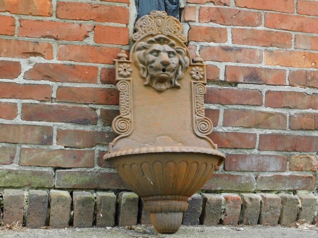 Wandfontein Leeuw - 75 cm - Gietijzer, Tuin en Terras, Waterpartijen en Fonteinen, Fontein, Gietijzer, Ophalen of Verzenden