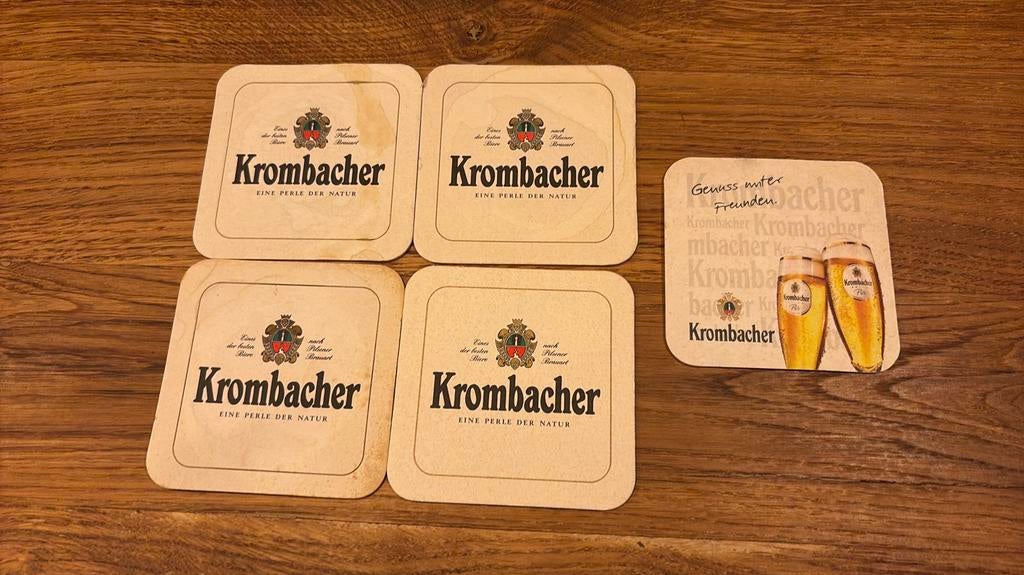 5 bierviltjes Krombacher, Verzamelen, Ophalen of Verzenden, Zo goed als nieuw