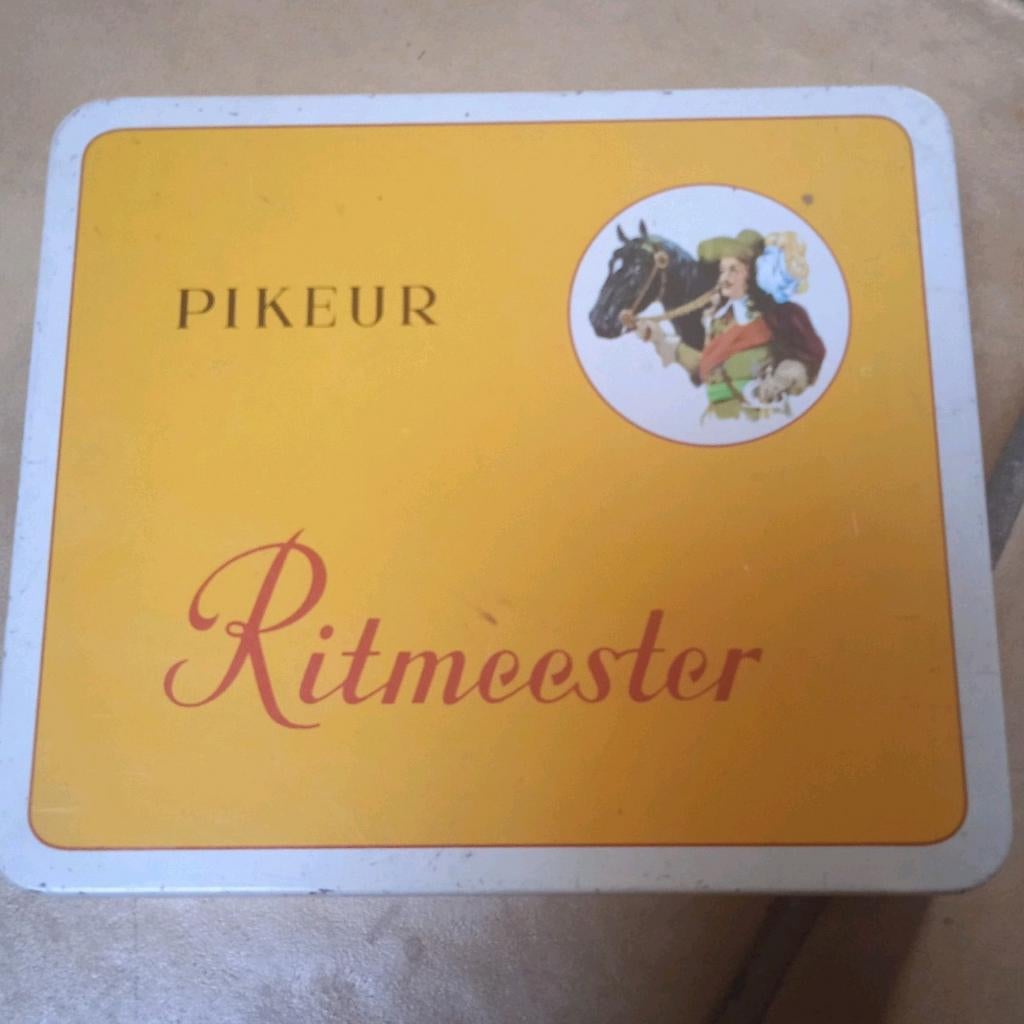 Vintage, blikken doos Pikeur Ritmeester, uitstekende staat, Verzamelen, Ophalen of Verzenden, Zo goed als nieuw