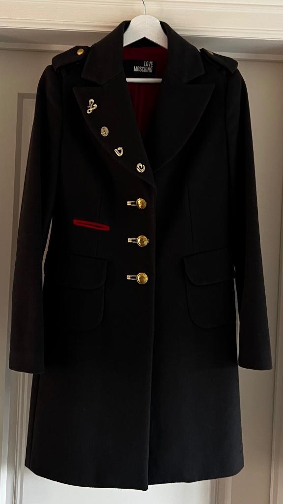 Mantel jas Love Moschino, Kleding | Dames, Jassen | Winter, Blauw, Maat 36 (S), Gedragen, Moschino