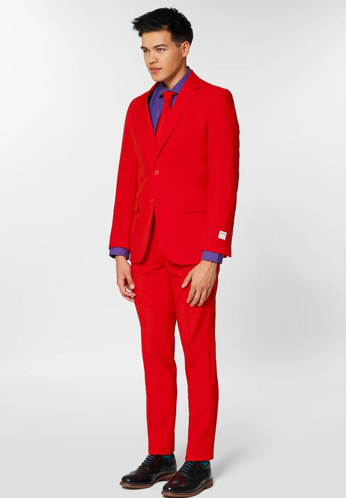 Opposuits rood kostuum maat 52, Ophalen, Zo goed als nieuw, Maat 52/54 (L), Rood
