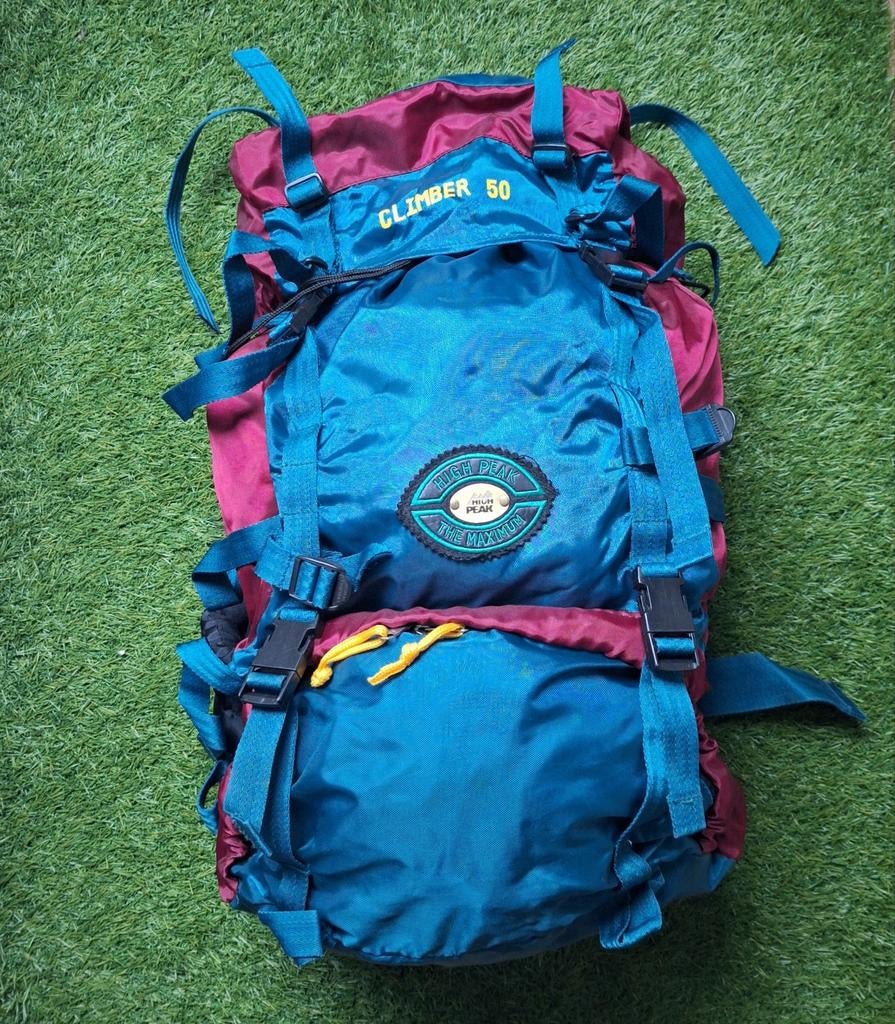 Retro High Peak 50L Climber backpack, Sport en Fitness, Bergsport en Wandelen, Ophalen of Verzenden
