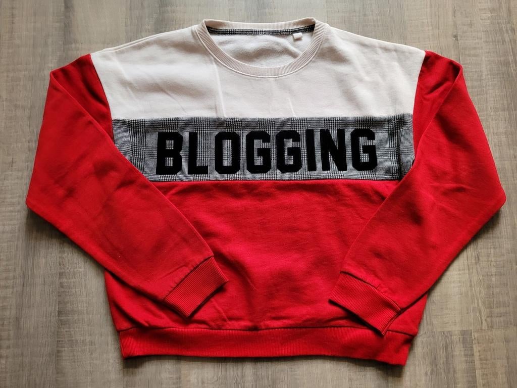 Trui / sweater rood/wit/grijs C&A maat 158 / 164., Kinderen en Baby's, Kinderkleding | Maat 164, C&A, Meisje, Trui of Vest, Ophalen of Verzenden