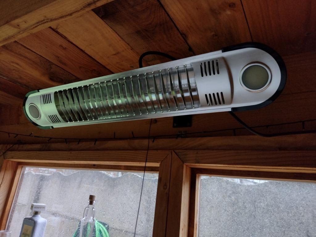 Terrasverwarmer met verlichting., Draaibaar, Zo goed als nieuw, Wand, Ophalen