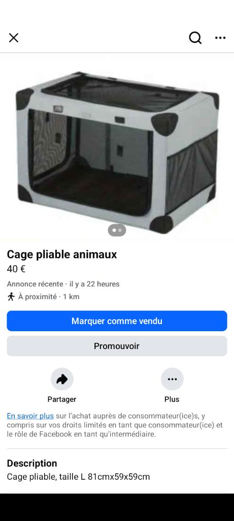 Niche pliable, Comme neuf, Enlèvement, Niche à chien, 75 à 110 cm