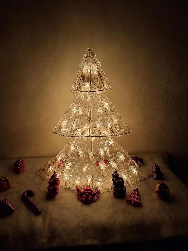Verlichte acryl kerstboom, Ophalen of Verzenden, Gebruikt