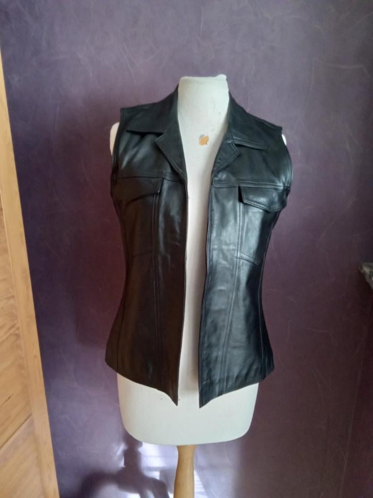 Gilet vintage femmes cuir haute qualité taille 38, Enlèvement ou Envoi, Femmes