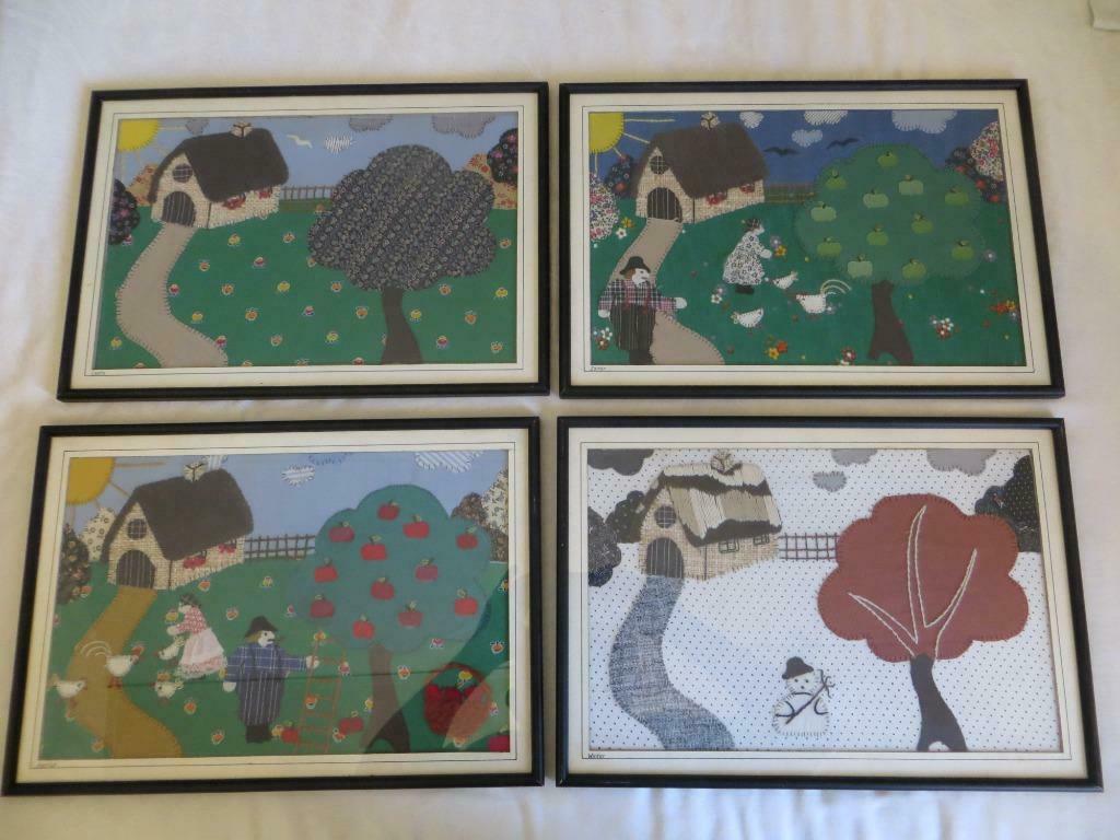 De vier jaargetijden borduur/naaiwerk  A.Bogaert in 1961, Antiek en Kunst, Curiosa en Brocante, Ophalen of Verzenden
