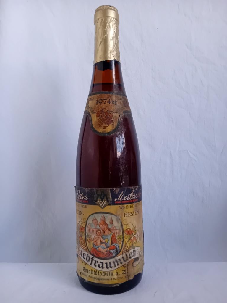 Oude witte wijnfles 1974, Nieuw, Ophalen of Verzenden, Witte wijn, Vol